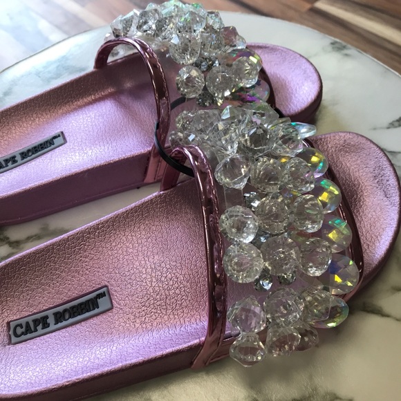 ‼️ Metallic Pink 3D Diamond Slides - Picture 3 of 8